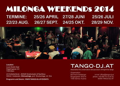 Milonga Weekends 2014 Flyer